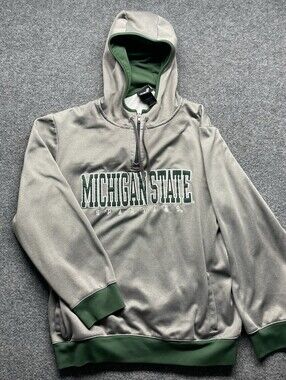 Gen2 Michigan State Spartans 1/4 Zip Hoodie Gray Green NCAA Large